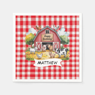 Serviette En Papier Animaux de la ferme 1er anniversaire