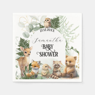 Serviette En Papier Animaux de la forêt Baby shower de la forêt