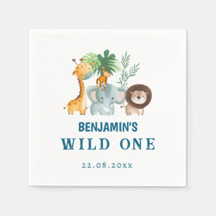 Serviette En Papier Animaux de Safari Anniversaire Jungle Tropicale Sa