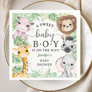 Serviette En Papier Animaux de Safari Fête de Naissance Garçon Jungle