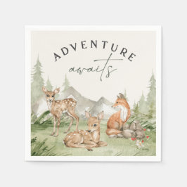 Serviette En Papier Animaux des bois Aventure Attend Anniversaire