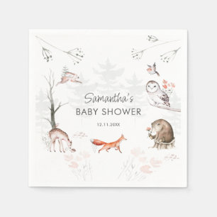 Serviette En Papier Animaux des bois Baby shower forestier rustique