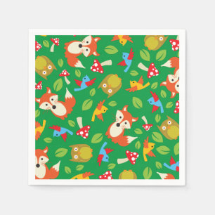 Serviette En Papier Animaux des bois fête d'anniversaire