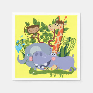 Serviette En Papier Animaux mignons de safari