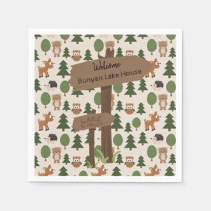Serviette En Papier Animaux rustiques mignons de forêt de Chambre de