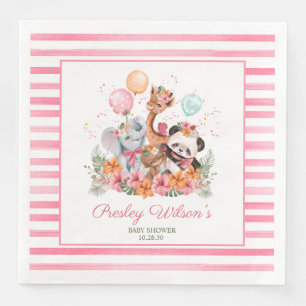 Serviette En Papier Animaux Safari pour filles