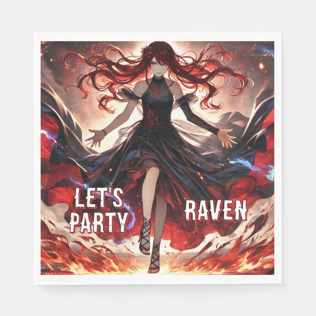 Serviette En Papier Anime Command the Flames, Embrace the Storm Custom (Devant)