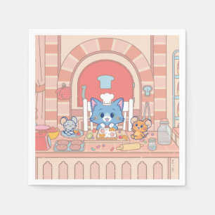 Serviette En Papier Anime Tom, Jerry et boulangerie Tuffy