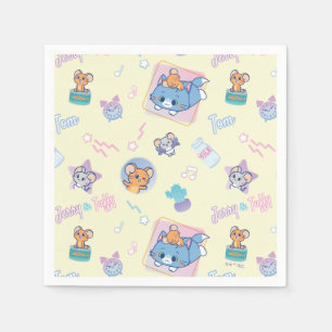 Serviette En Papier Anime Tom, Jerry et Tuffy Playtime Motif