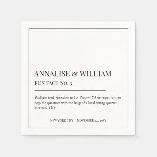 Serviette En Papier Annalise Simple Noir Blanc Fun Fact 3 Mariage