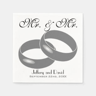 Serviette En Papier Anneaux de mariage gay personnalisés Mariage