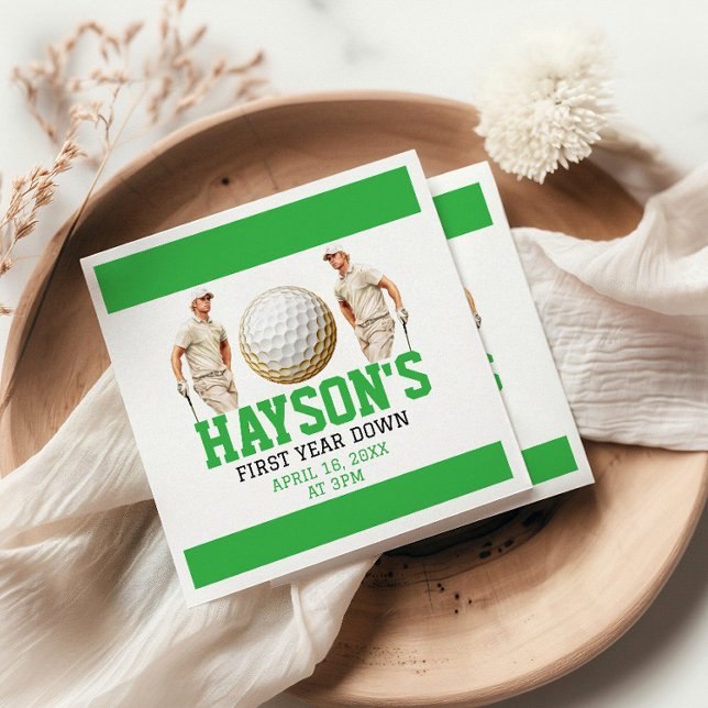 Serviette En Papier Année Après Année, Golf ! 1ère fête d'anniversaire (Créateur téléchargé)