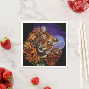 Serviette En Papier Année chinoise des serviettes de tigre