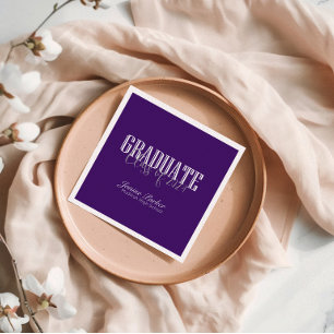 Serviette En Papier Année de classe moderne Classic Purple Graduation 