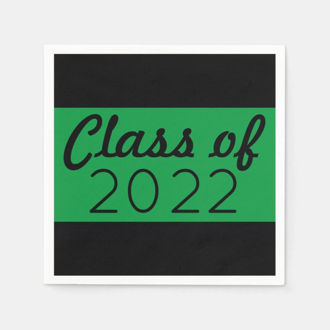 Serviette En Papier Année de classe verte et noire (Devant)