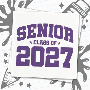 Serviette En Papier Année de fin d'études École Violet Classe Terminal