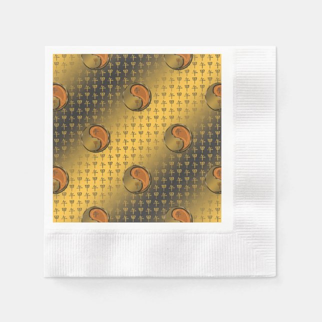 Serviette En Papier Année du Bois Horse (Devant)