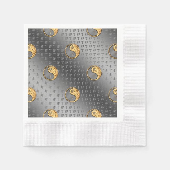 Serviette En Papier Année du lapin de feu (Devant)