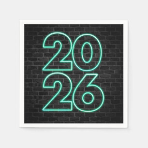 Serviette En Papier Année verte du néon mâché 2025