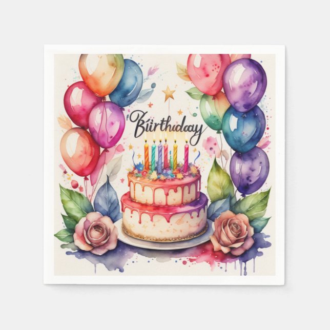 Serviette En Papier Anniversaire (Devant)