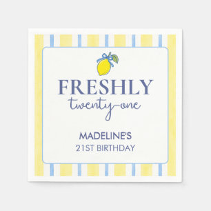 Serviette En Papier Anniversaire 21 Ans Frais Tendance Citron
