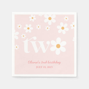 Serviette En Papier Anniversaire 2 ans fleurs de marguerite