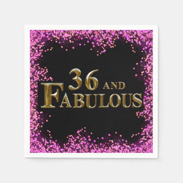 Serviette En Papier Anniversaire 36 ans (Devant)