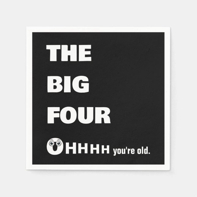 Serviette En Papier Anniversaire 40 ans Vieillir Humour  (Devant)