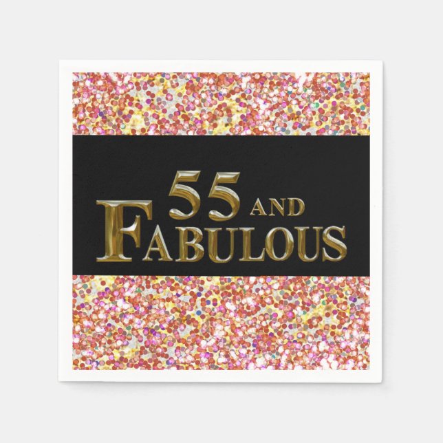 Serviette En Papier Anniversaire 55 ans (Devant)