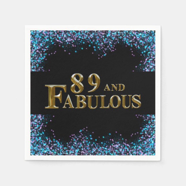 Serviette En Papier Anniversaire 89 ans (Devant)