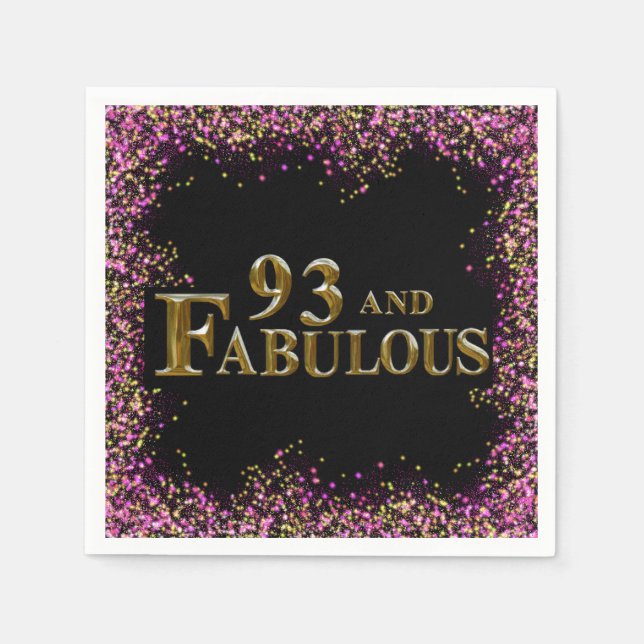 Serviette En Papier Anniversaire 93 ans (Devant)