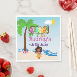 Serviette En Papier Anniversaire Aloha Luau