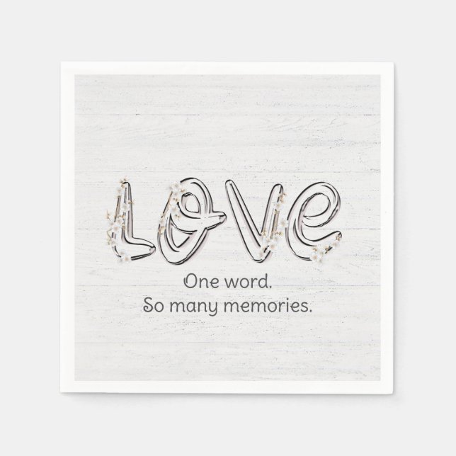 Serviette En Papier Anniversaire Amour Fleur d'Amande Texte (Devant)