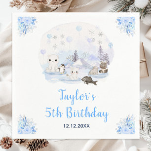 Serviette En Papier Anniversaire Animaux Arctiques Merveilles d'Hiver