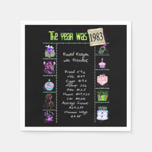 Serviette En Papier Anniversaire Année 1983 Papier de Partie Napkin