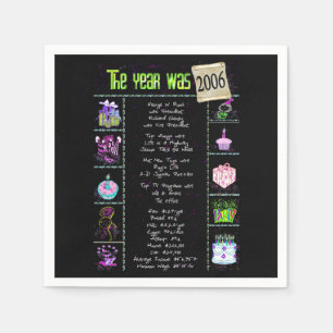 Serviette En Papier Anniversaire Année 2006 Papier de Partie Napkin