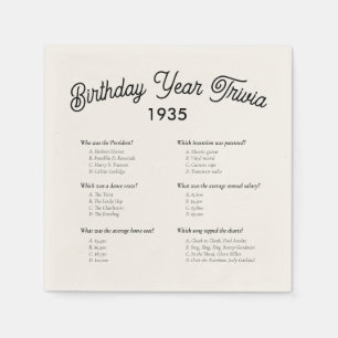 Serviette En Papier Anniversaire Année Trivia Game Party Napkins