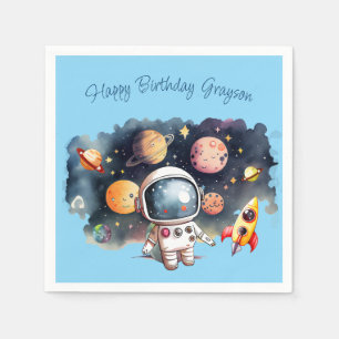 Serviette En Papier Anniversaire bleu des Planètes extérieures
