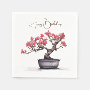 Serviette En Papier Anniversaire Bonsai Arbre En Pot
