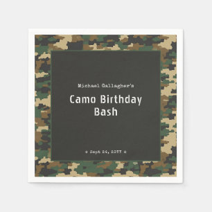Serviette En Papier Anniversaire Camouflage Militaire Soldat