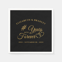 Serviette En Papier Anniversaire Coeurs années à jamais