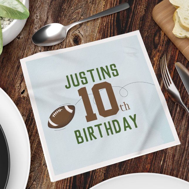 Serviette En Papier Anniversaire Cute Sports Football Numéro de la fêt (Créateur téléchargé)
