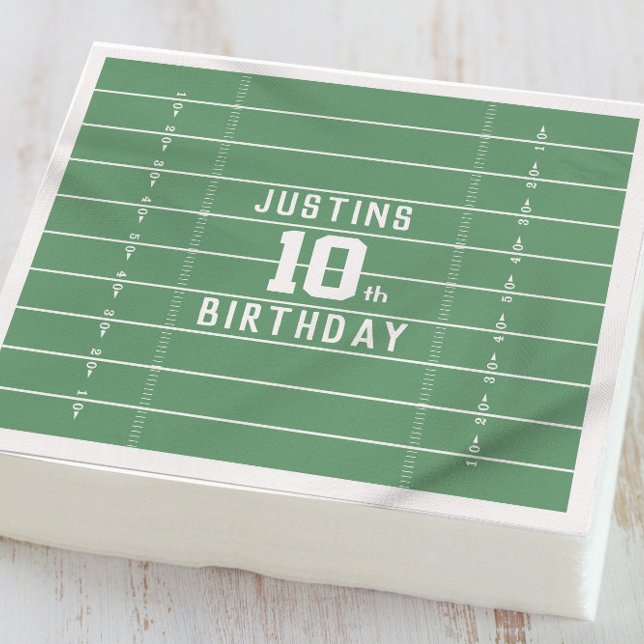 Serviette En Papier Anniversaire Cute Sports Football Numéro de terrai (Créateur téléchargé)