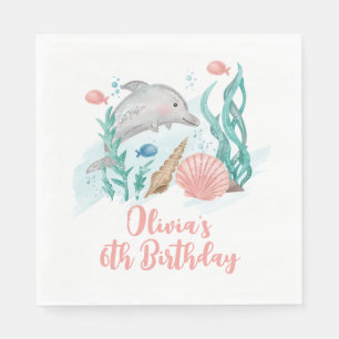 Serviette En Papier Anniversaire dauphin sous la mer