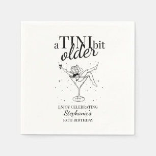 Serviette En Papier Anniversaire de 30 ans de la femme avec un Martini