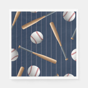 Serviette En Papier Anniversaire de baseball rouge et bleu