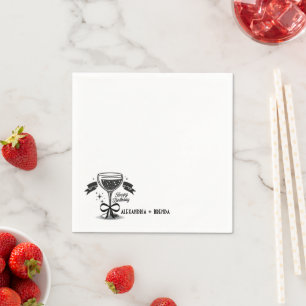 Serviette En Papier Anniversaire de Champagne Bow