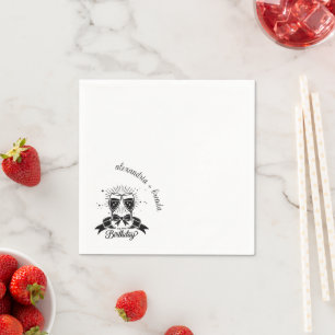 Serviette En Papier Anniversaire de Champagne Bow
