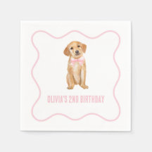 Anniversaire de chiot préparé en carreaux roses