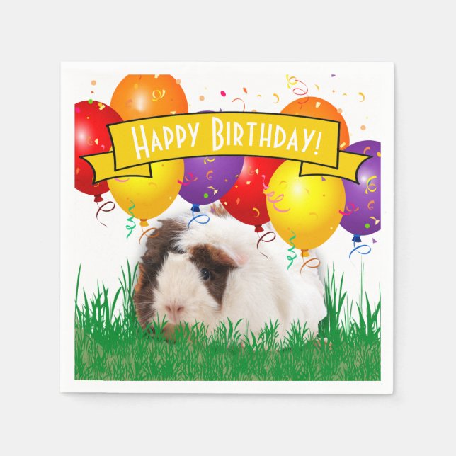 Serviette En Papier Anniversaire de enfant adorable Guinée Pig Party B (Devant)